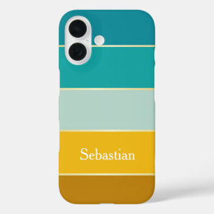 Custom Summer Colors Color Block Stripes iPhone 16 Case