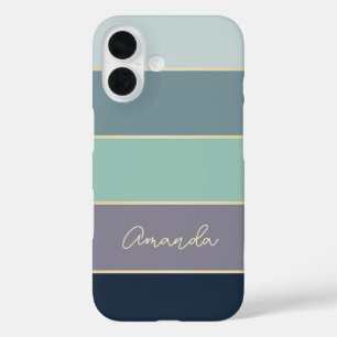 Custom Summer Colors Color Block Stripes iPhone 16 Case