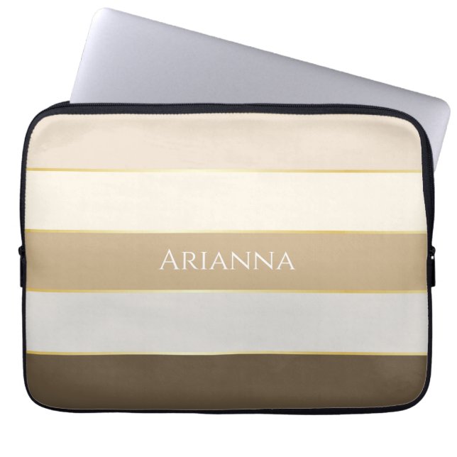 Custom Summer Colors Color Block Stripes Laptop Sleeve (Front)