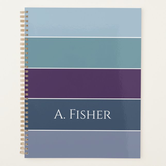 Custom Summer Colors Color Block Stripes Planner (Front)