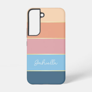 Custom Summer Colors Color Block Stripes Samsung Galaxy S22 Case