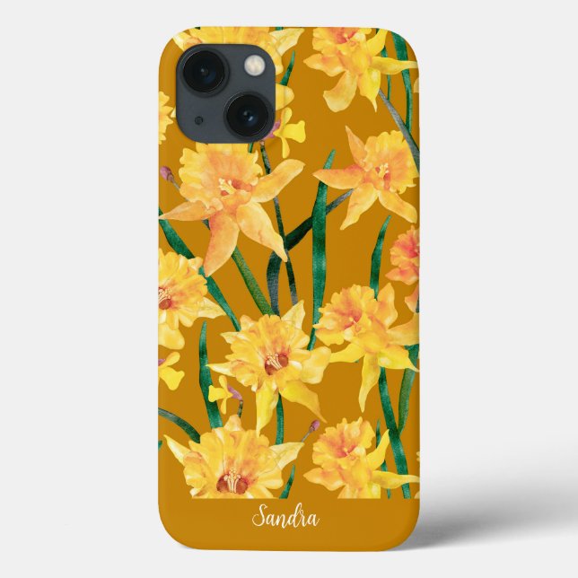 Custom Summer Daffodil Pattern  Case-Mate iPhone Case (Back)