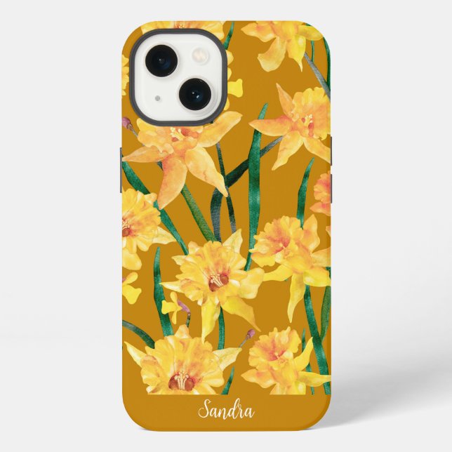 Custom Summer Daffodil Pattern  Iphone Case (Back)