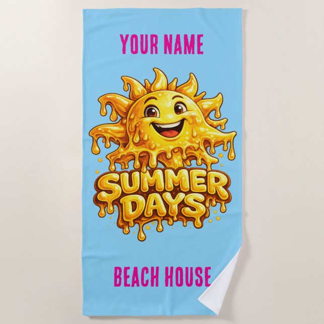 Custom Summer Days Beach Towel (Front)