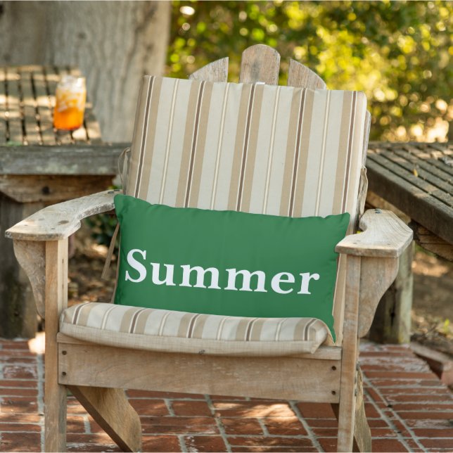 Custom summer decor vibrant green background lumbar pillow (Chair)