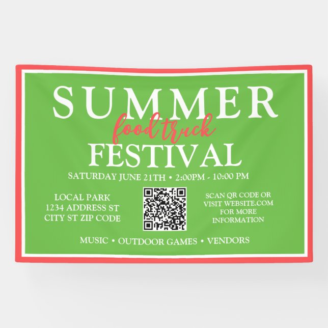 Custom Summer Food Truck Festival Event Banner (Horizontal)