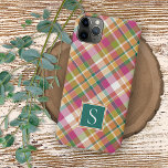 Custom Summer Orange Pink Teal Green Plaid Pattern iPhone 11 Pro Max Case<br><div class="desc">Contemporary pink red, green, orange and white tartan plaid pattern. With room to customize or personalize with a monogram or initial of your choice. Beautiful, modern and cool cover for the trend-savvy and art-loving hip trendsetter, artsy motif lover who wants to protect their phone from dust and dirt, wear and...</div>