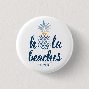 Custom Summer Pineapple Seaside Vacation Button