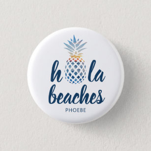 Custom Summer Pineapple Seaside Vacation Button