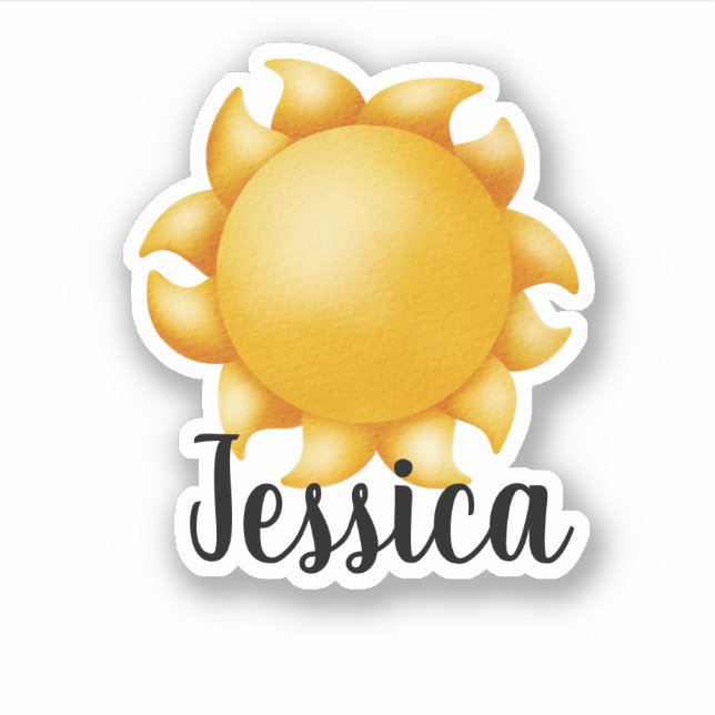 CUSTOM SUMMER SUN NAME STICKER (Front)