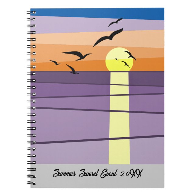 Custom Summer Sunset Event Notebook (Front)