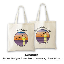 Custom Summer Sunset Event Sale Branded  Tote Bag