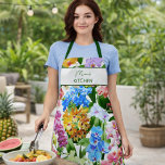 Custom Summer Tropical Floral Orchids Colorful Apron<br><div class="desc">The pattern of bright colorful tropical orchids in various shades of white,  blue,  red,  pink yellow,  with green leaves,  makes a delightful summer inspired apron design that can be enjoyed all year long.</div>