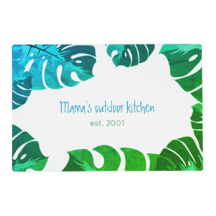Custom Summer Tropical Leaves Placemat