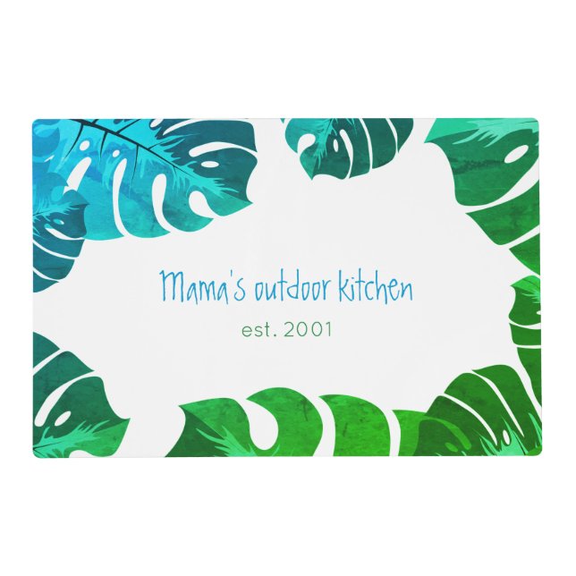 Custom Summer Tropical Leaves Placemat (Front)