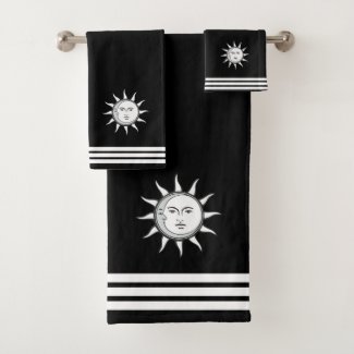 Custom Sun Moon & Three Stripes on Black