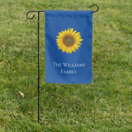 Custom Sunflower Country Floral Blue Garden Flag