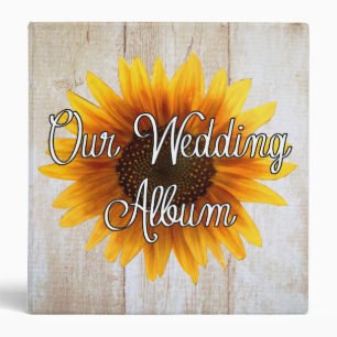Custom Sunflower Country Wedding Photo Album Binder
