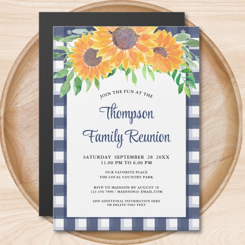 Custom Sunflower Family Reunion Invitation