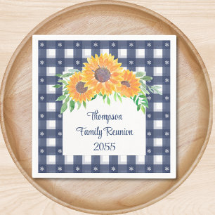 Custom Sunflower Family Reunion Napkins