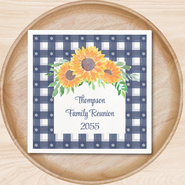 Custom Sunflower Family Reunion  Napkins (Creator Uploaded)