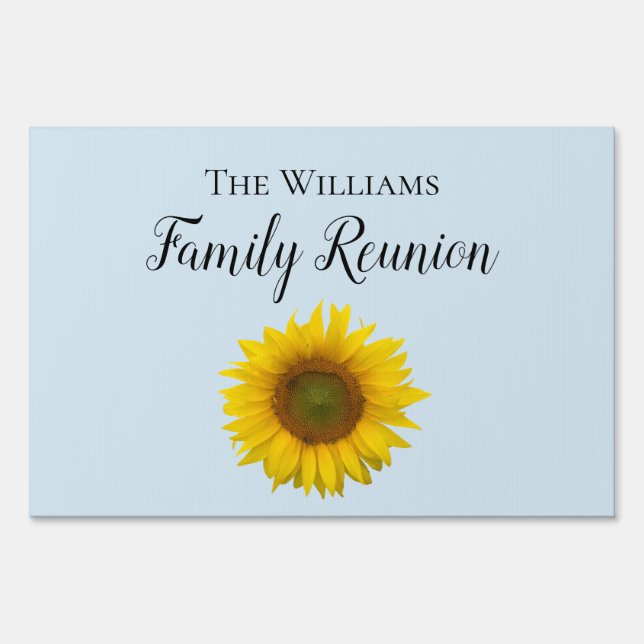 Custom Sunflower Family Reunion Sign (Front)