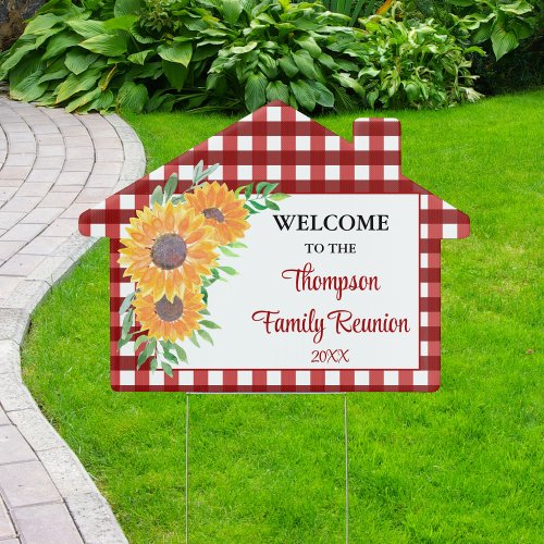Custom Sunflower Family Reunion Welcome Yard