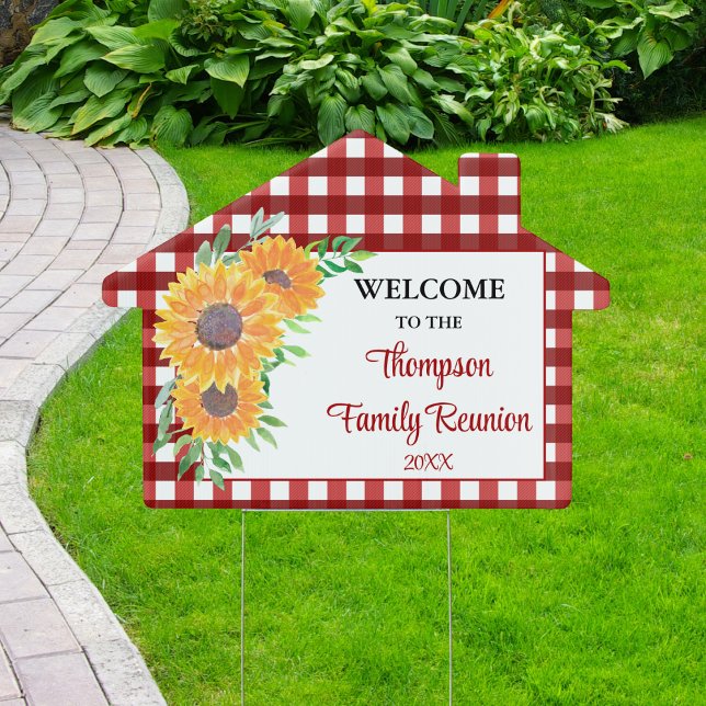Custom Sunflower Family Reunion Welcome Yard Sign (Creator Uploaded)