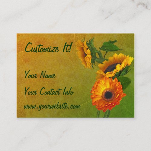 CUSTOM Sunflower floral business personal cards Business Card