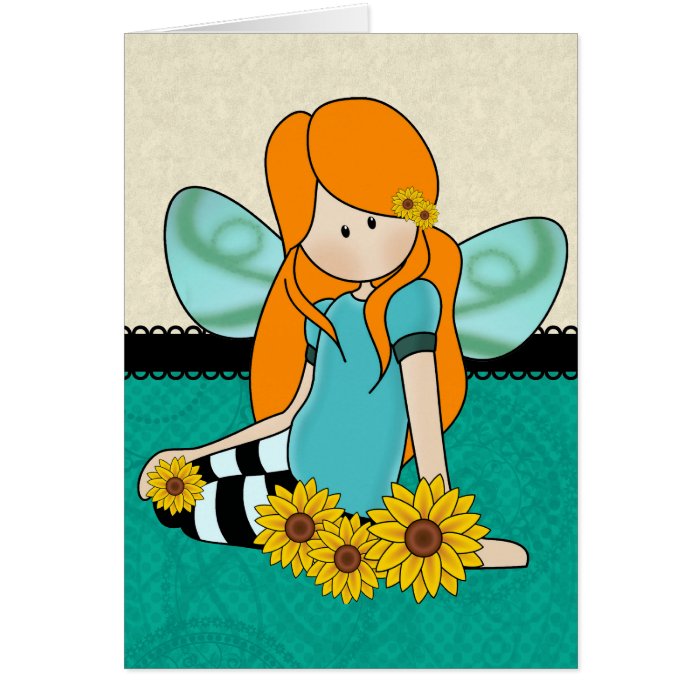 Custom Sunflower Girl Birthday Card