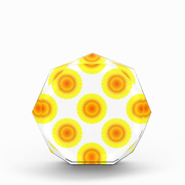 Custom Sunflower Pattern Acrylic Award (Front)