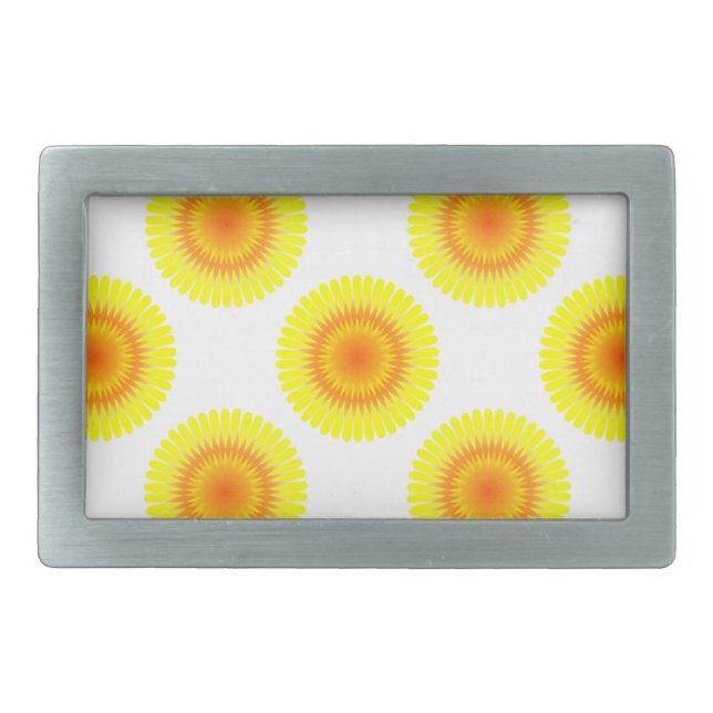 Custom Sunflower Pattern Belt Buckle (Front)