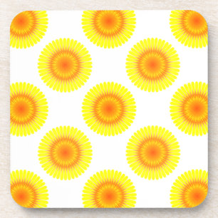 Custom Sunflower Pattern Beverage Coaster