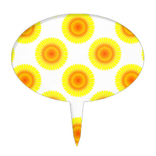 Custom Sunflower Pattern Cake Topper