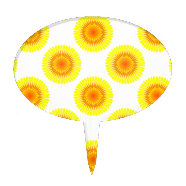 Custom Sunflower Pattern Cake Topper (Front)