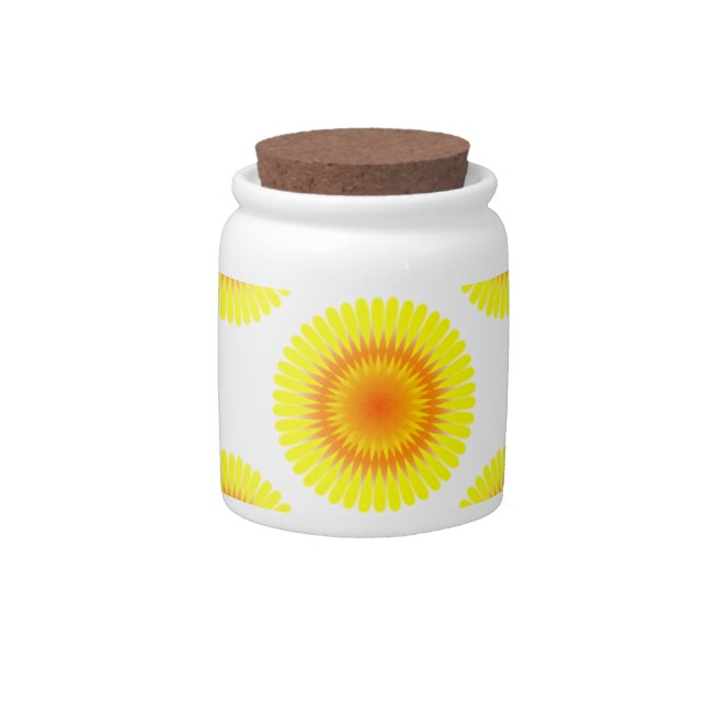 Custom Sunflower Pattern Candy Jar (Front)