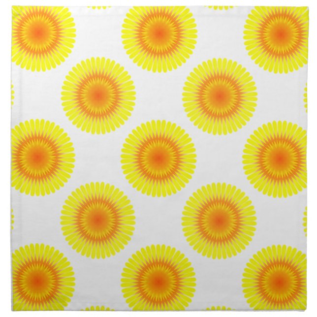 Custom Sunflower Pattern Cloth Napkin (Front)