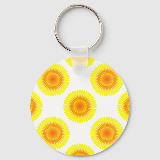 Custom Sunflower Pattern Keychain (Front)