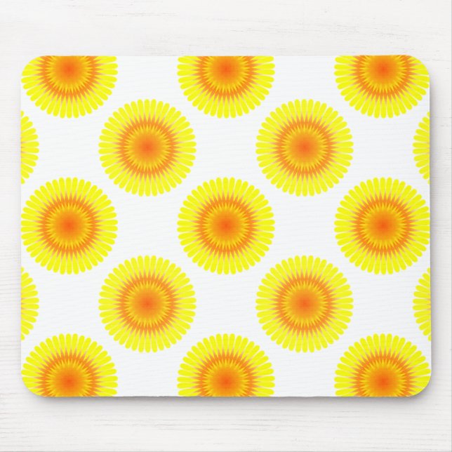 Custom Sunflower Pattern Mouse Pad (Front)