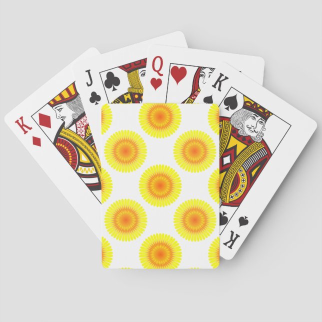 Custom Sunflower Pattern Poker Cards (Back)
