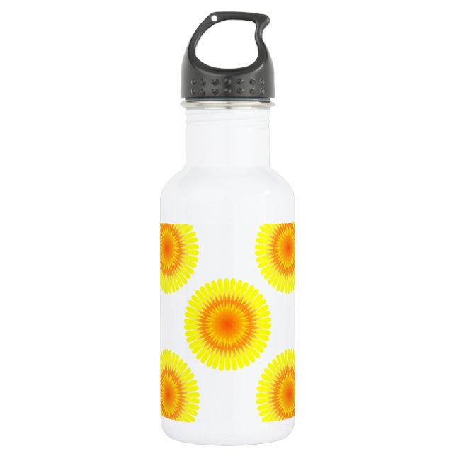 Custom Sunflower Pattern Water Bottle (Front)