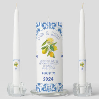 Custom Sunflower Wedding Taper Candle Set