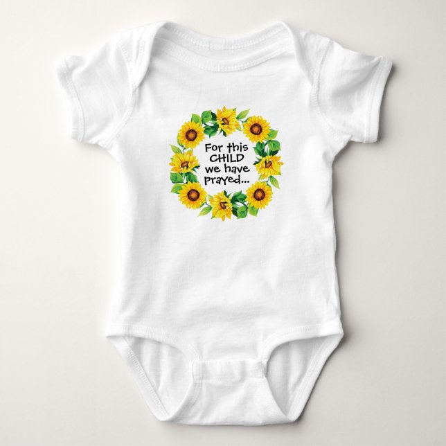 Custom Sunflower Wreath - Choose Your Quote! Baby Bodysuit (Front)