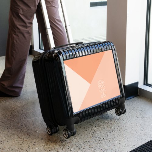 Custom Sunny Peach Summer Coral Orange Monogram Luggage