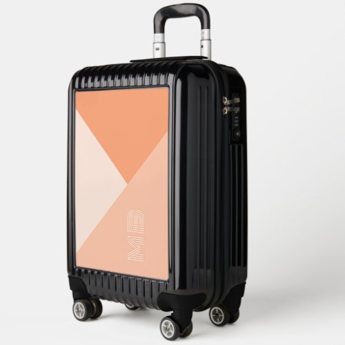Custom Sunny Peach Summer Coral Orange Monogram Luggage