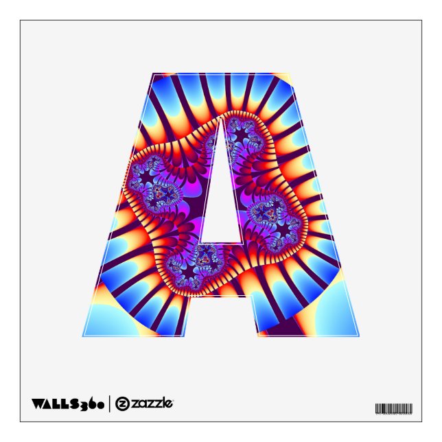 Custom Sunrise Flower Letter A Decal (Front)