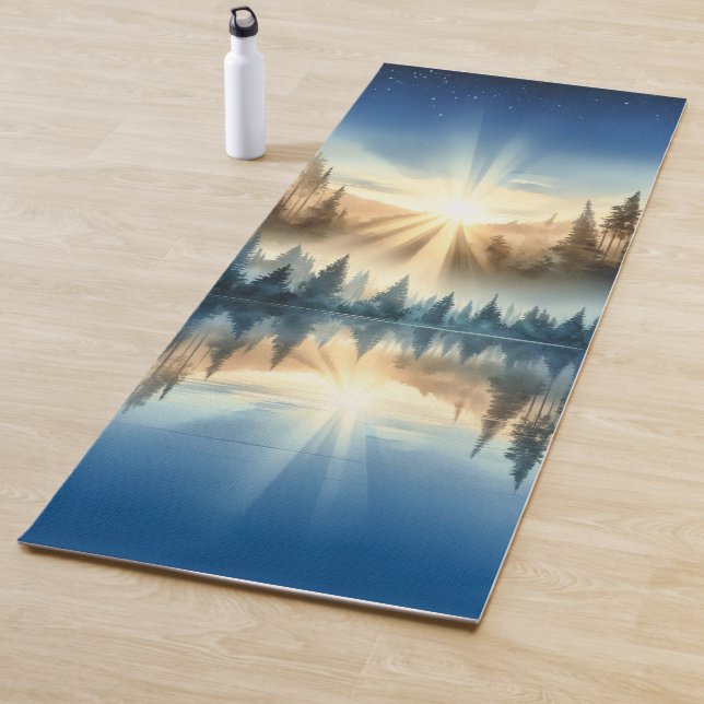 Custom Sunrise Forest Yoga Mat – Tranquil Nature (In Situ)