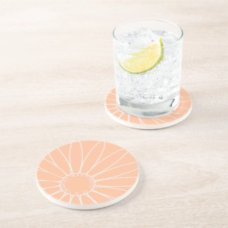 Custom Sunrise Peach Fuzz Flower Beverage Coaster