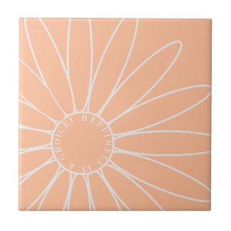 Custom Sunrise Peach Fuzz Flower Ceramic Tile