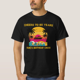 Custom Sunset 60th Birthday Cruise Crew T-Shirt